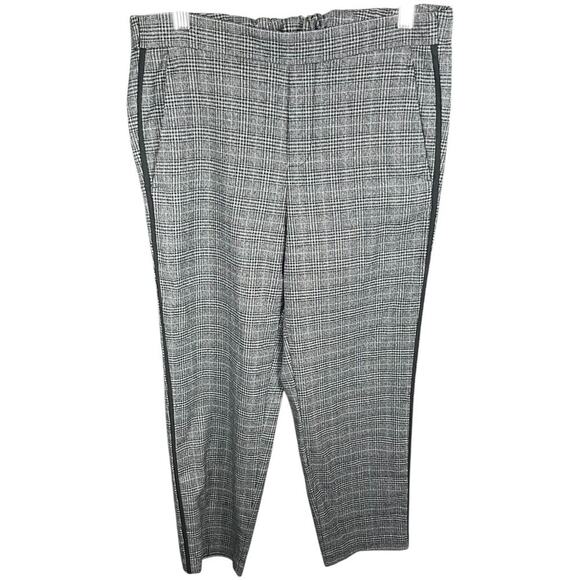 Old Navy Trousers Pockets Tuxedo Pants Size 8 Black Gray Straight Leg Pull On - Picture 8 of 8